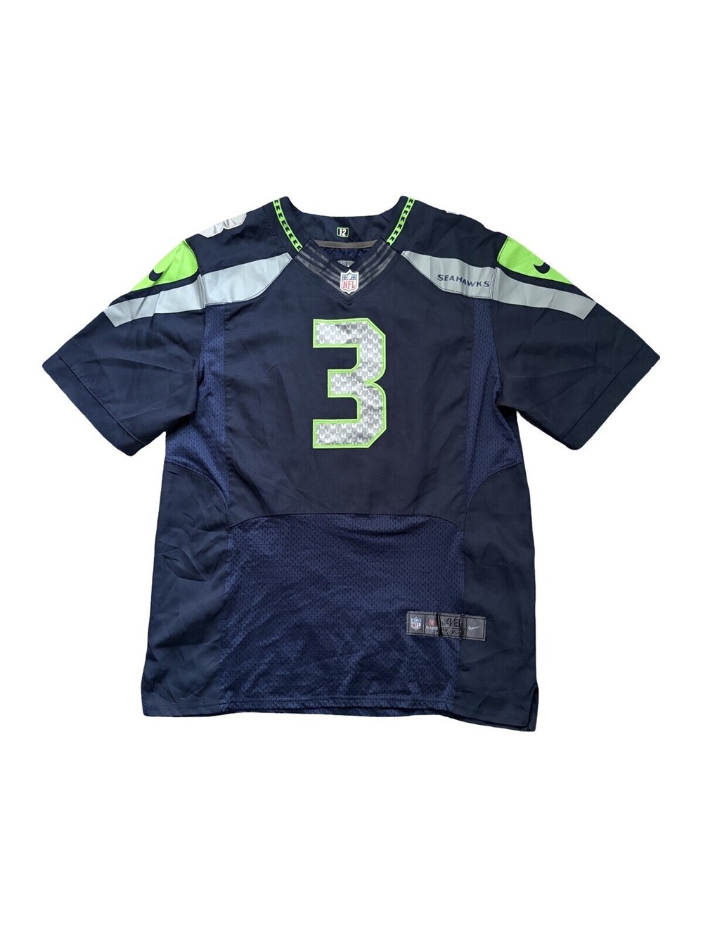 Nike On Field Seattle Seahawks Russell Wilson NFL Home Blue Jersey Men’s Size 48